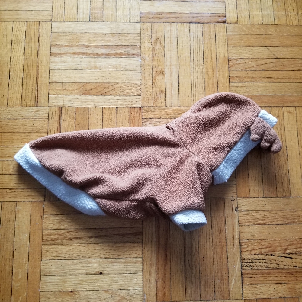 Fleece Reindeer Jacket for XS Dogs